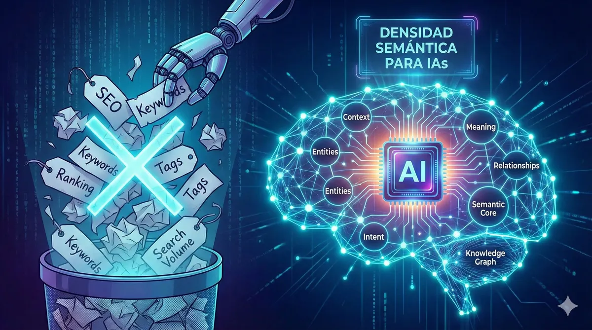 Visualización de densidad semántica vs palabras clave